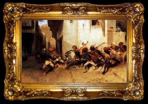 framed  Alexandre Gabriel Decamps The Turkish Patrol, ta009-2